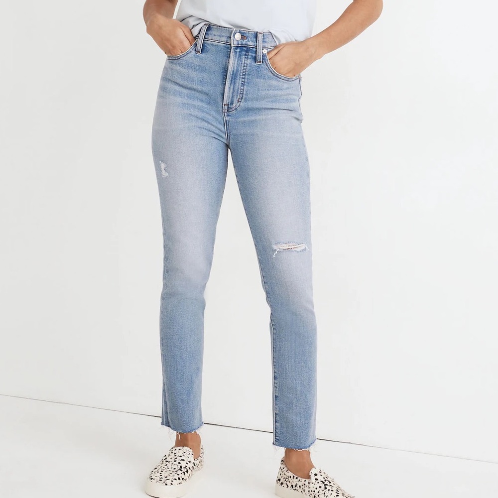 Madewell Perfect Vintage Jeans in Coffey Wash - Light Blue Size 24